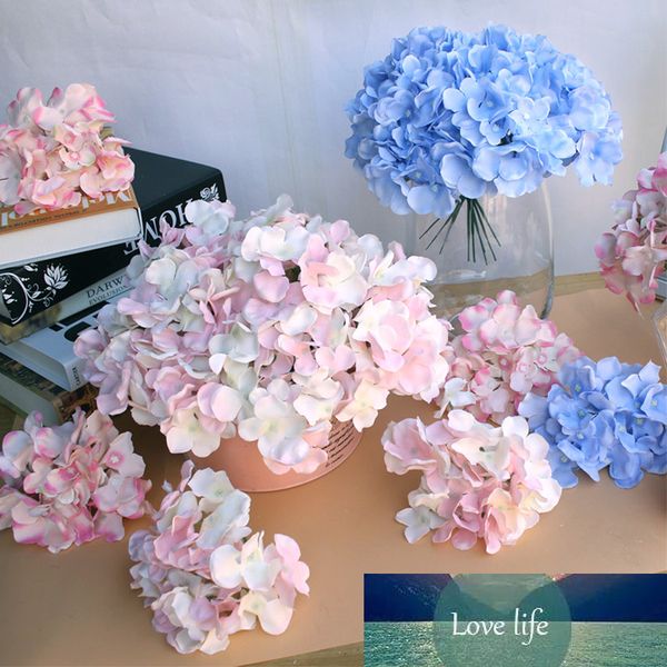 2 pçs lote vívido grande hydrangea flor cabeça seda artificial flores incrível casamento festa home festa de fundo DIY decoração painel