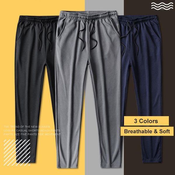 

summer pants men 5xl male black sweatpants solid plain elastic trousers sport pencil pant slim breathable hip hop streetwear man1