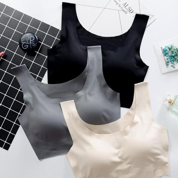 

gym clothing mounchain women seamless traceless non-steel ring sports bra shockproof gathering elastic shape ventilate running yoga sleep1, White;black