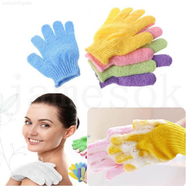 

colorful polyester body cleaning exfoliating fashion five-finger bath gloves household products dc676