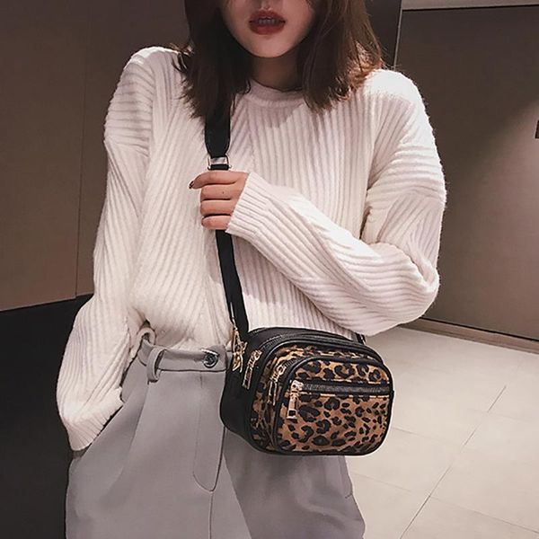 

mini coin purse waist packs waist bag female belt leopard color waterproof shoulder bag double zipper #ng