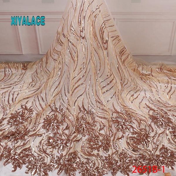 

african lace fabric luxury french organza lace fabric 2020 new arrival sequins fabrics for wedding ya2651b-1, Pink;blue