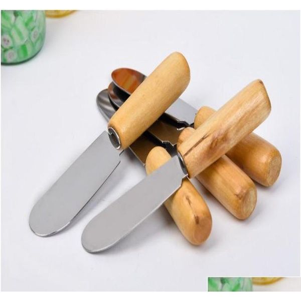 

stainless steel cutlery butter spatula with wood handle butter knife cheese dessert jam spreader sqcleb wphome