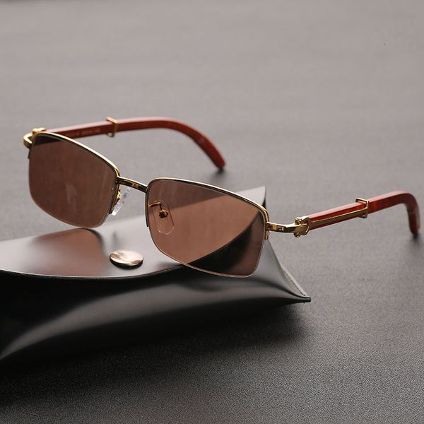 

vazrobe wood glass sunglasses men 160mm oversized glasses met natural crystal brown lenses anti-dry eye protection uv400, White;black