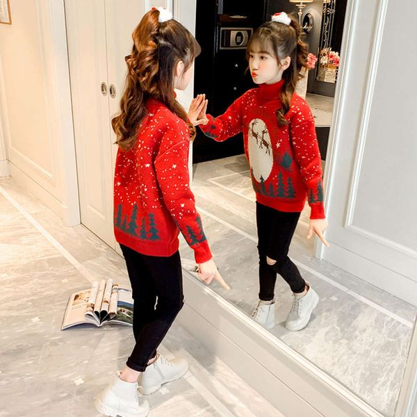 

children's winter new girls' korean christmas sweater, Blue