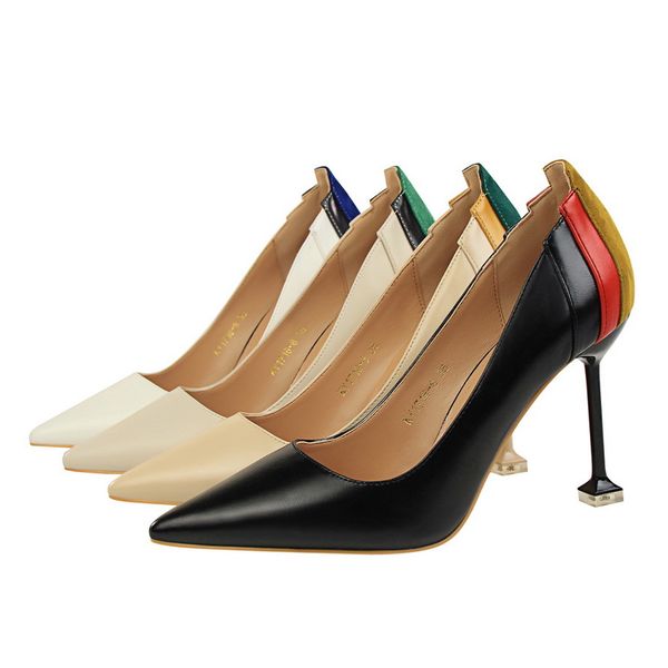

2020 leather-clad jasmin colorblock, shoe bombs leather women high heels slingbacks sandals lady shoes kd7a, Black