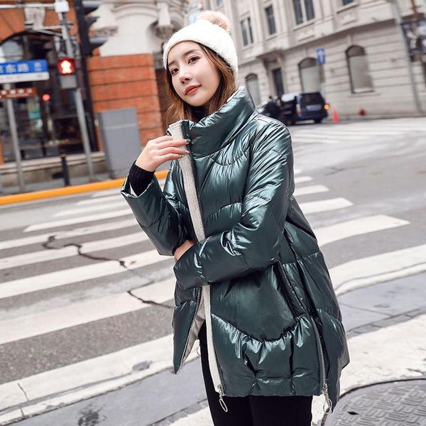 

новые женщины 2020 winter white duck пуховик женщины моды сыпучие толстые вниз пальто дамы теплый короткие снег outwear p32, Black
