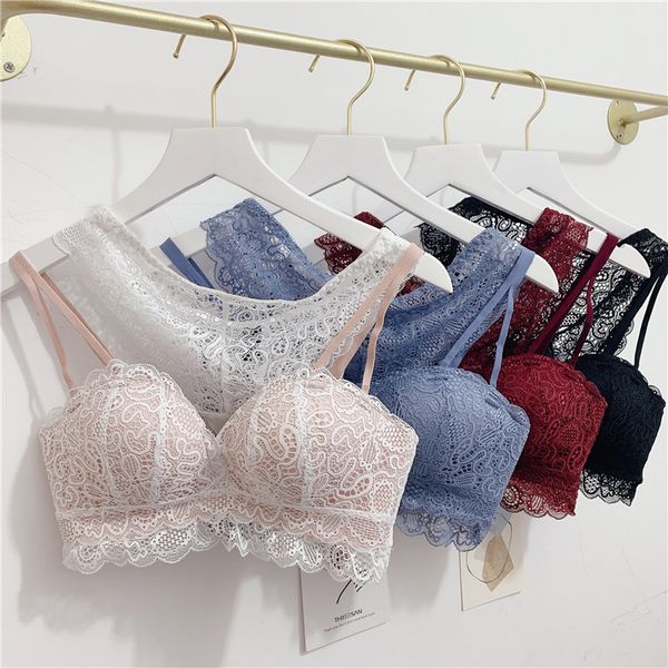 

new romantic french lace one piece thickened palm cup bracket gathered without steel ring three row button bra suit, Red;black