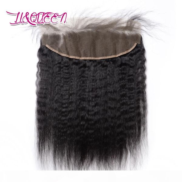 

mongolian unprocessed kinky straight lace frontal ear to ear closure queen beauty virgin human hair natural color, Black;brown