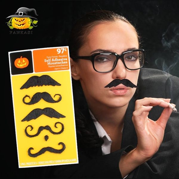 

7lyx8 t58kl new 6pcs funny fake props and beard eight-character beard masquerade cos decoration performance props halloween