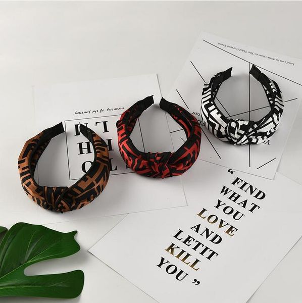 2021 largo letra inglês headband cabelo aro para mulheres moda top knotted hairband pano macio cabeça desgaste elástica acessórios de cabelo cross-head