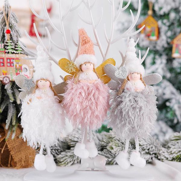 

christmas decorations tree cute plush angel doll xmas pendants for home 2021 natal kids gifts year