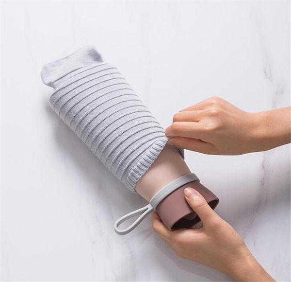 

nordic silicone hand warmer water bottles with nylon bag microwave heating portable hand feet water bags for girls wmtiqu mywjqq