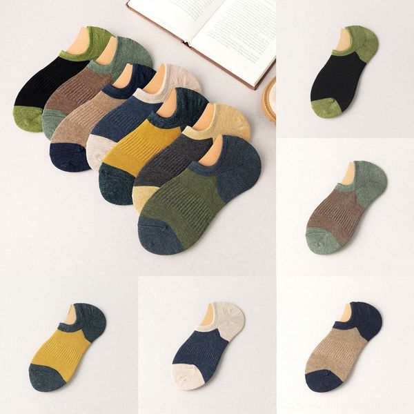 

aiixi summer silicone socksboat socksthin socks men's color matching mouth silicone antiskid shallow socks invisible boat new f7za1, Black