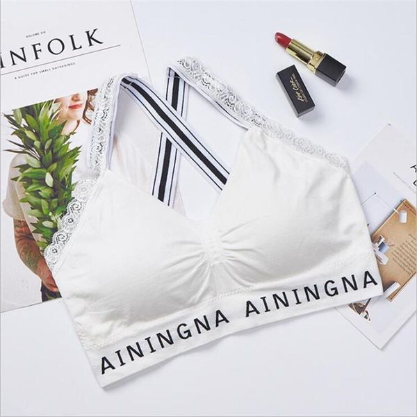 

solid women crop suspender vest black white lace shoulder strap no steel ring waistcoat breathable comfortable