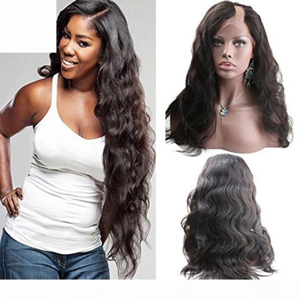 

u part human hair wigs for black women unprocessed virgin hair u-part wigs remy peruvian body wavy upart wig side part, Black;brown