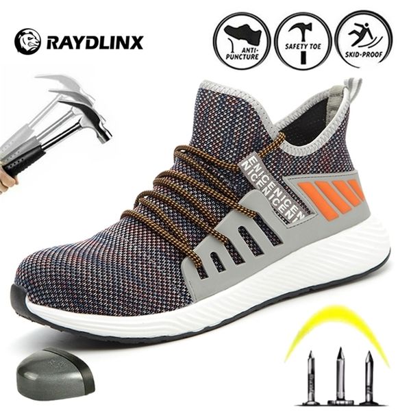 RAYDLINX Stivali antinfortunistici da uomo traspiranti con puntale in acciaio Scarpe da lavoro casual per industrie edili Y200915