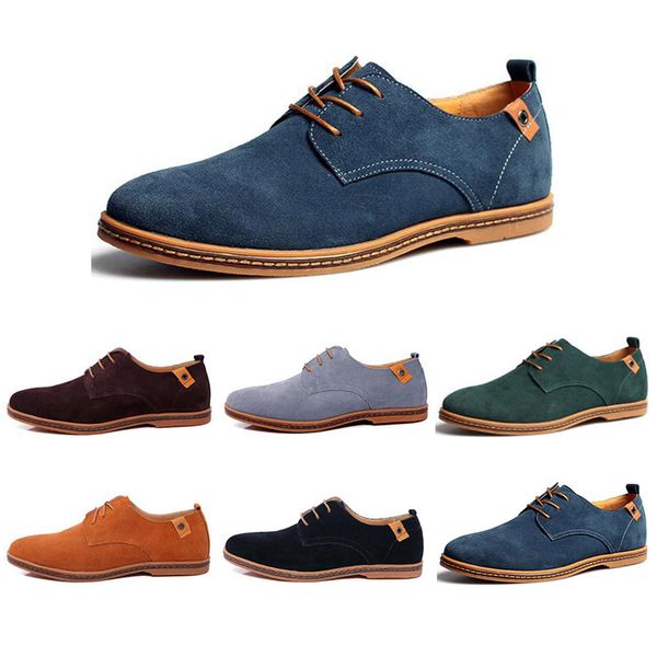 

2021 spring mens leather shoes color black grey brown green mens fashion breathable trainers shoes size 39-45