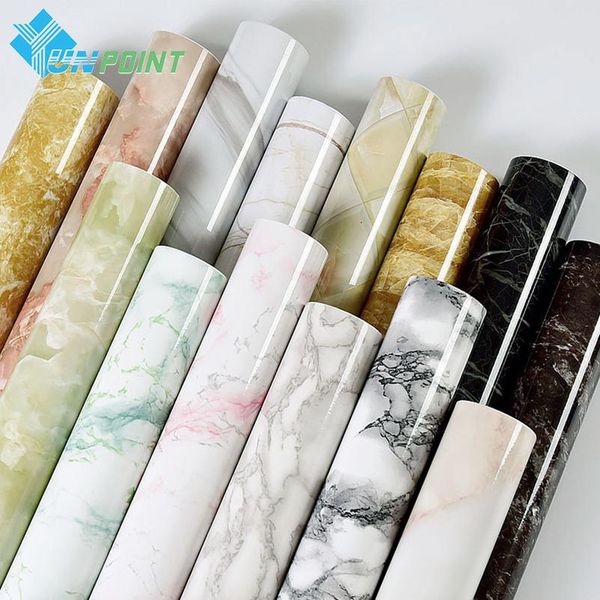 

self adhesive marble vinyl wallpaper roll furniture decorative film waterproof wall stickers for kitchen backsplash ho wmttmg
