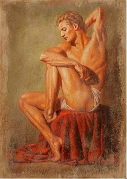 

nude strong man seated home decor handpainted &hd print oil painting on canvas wall art canvas pictures 029