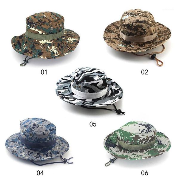 

summer camouflage tactical cap hat caps men outdoor sports sun bucket cap sun hat1, Blue;gray