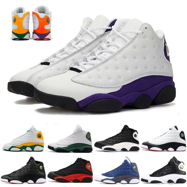 

playground jumpman new 13s aurora green 13 men basketball shoes bred cap and gown flint court purple nakeskin sports sneakers with box, Black