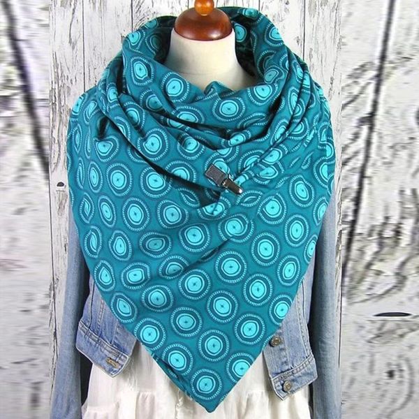 

40# female winter multifunction scarves scarves women soild dot printing button soft wrap casual warm scarvf shawls babero, Blue;gray
