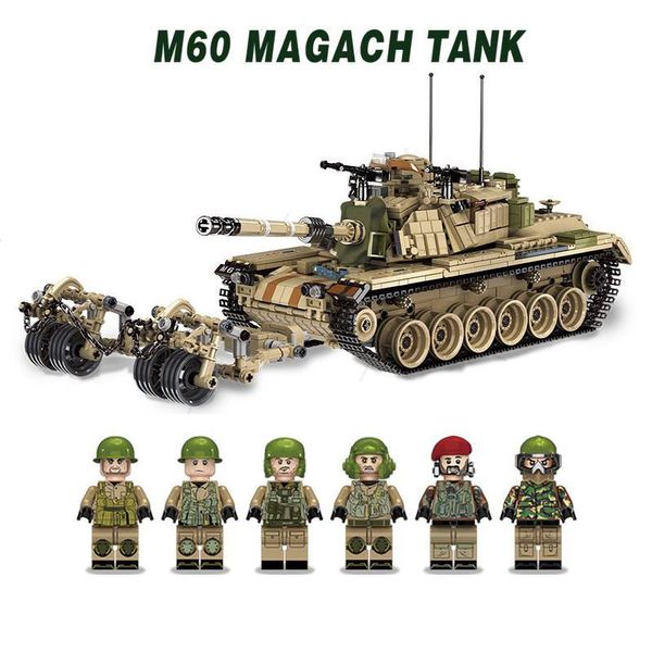 

632004 1753pcs military мировой войны израиль m60 магах основной боевой танк 2в1 ww2 army forces строительные блоки игрушки для детей подаро