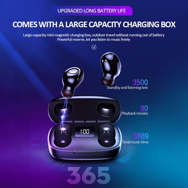 

bluetooth tws sports headphone waterproof wireless earphone noise canceling gaming earbuds bass headset for microphone