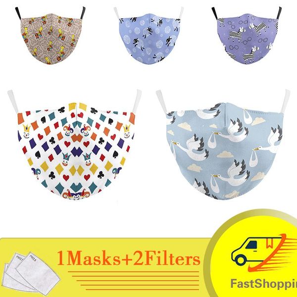 

pm25 взрослые многоразовый хлопок маска для лица симпатичных бактерий животных фотографий washable ткани proof flu маска рот маски bbydhd ho