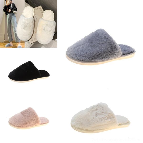 

8jmnq indoor plush women's slippers winter plush furry ears spring home slipper for kid slippers sapato feminino, Black