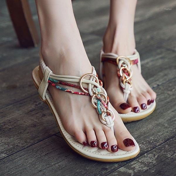 

summer shoes women sandals clip toe bohemia style beach shoes woman slipper 2020 new fashion elastic band sandals women1, Black