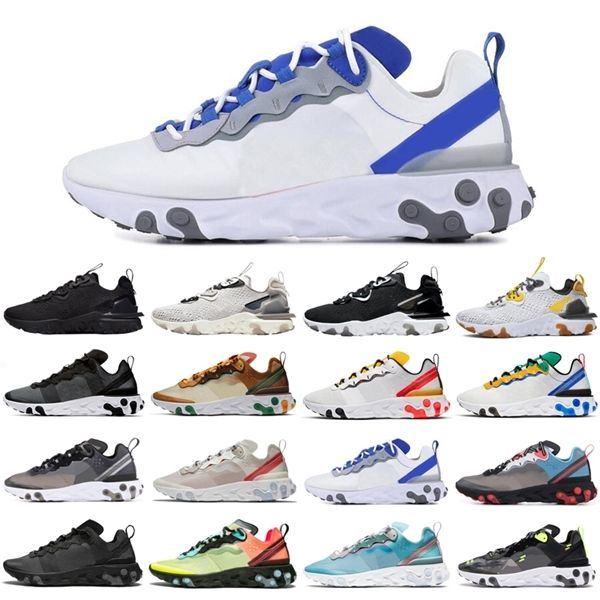 

react vision element 55 87 men women sport shoes triple black athletic mens womens trainers sports sneakers runners size 36-45