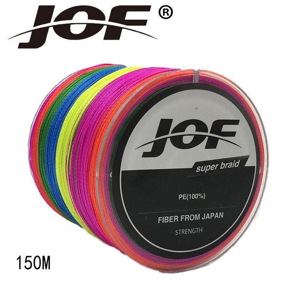 

jof 4 strands 150m pe braided fishing line multifilament fishing line wire gray/yellow/blue/green/orange/ rose red 8-100lb bbydzi bdehome