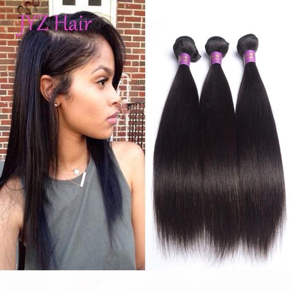 

peruvian brazilian malaysian indian virgin weave straight hair extension 3 pcs 100% unprocessed human hair bundles hair wefts, Black