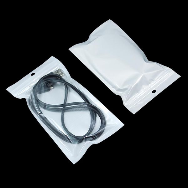 

8x13cm3.14x5.12 white clear plastic retail packaging pack poly bag ziplock translucent resealable package bag with hang hole h bbyljf