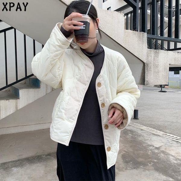 

2020 winter solid lambswool patchwork women coat plus size thicken reversible warm jackets female elegant woolen coat outwear1, Black