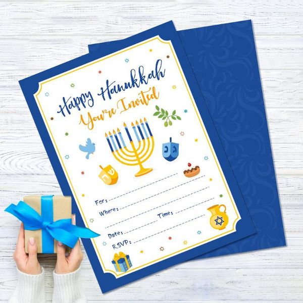 

greeting cards happy hanukkah theme party invitations decorations chanukah favors1