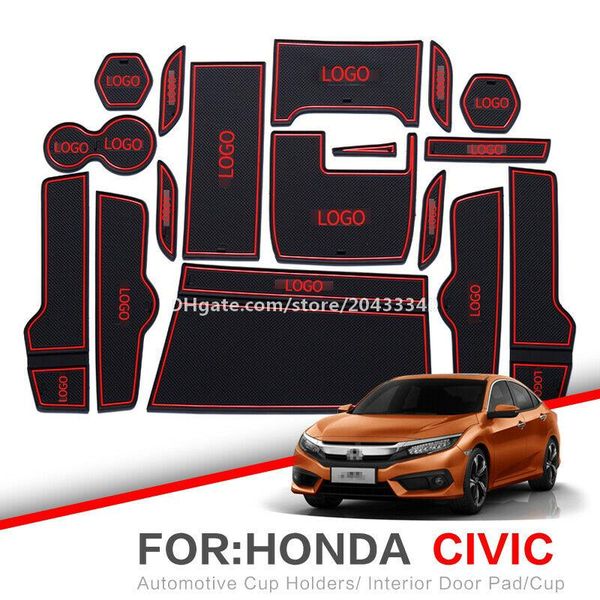 

car gate slot pad water coaster interior non-slip mats for honda civic 10th