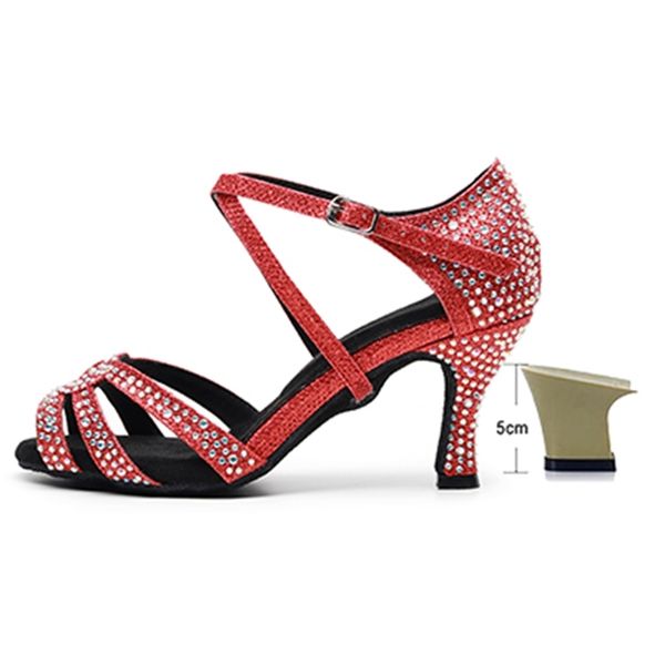 

2021 new girls rhinestone latin red soft sole ballroom slalsa dance for women high heel tango latino dancing shoes 1 tk9h, Black