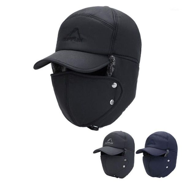 

cycling caps & masks loogdeel ski fishing cap autumn winter warm windproof hat outdoor sports hiking cover face ear camping headwear cap1, Black