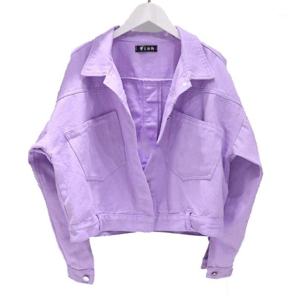 

spring female colorful denim jacket student harajuku jeans coat solid candy colors female jacket bomber1, Black;brown