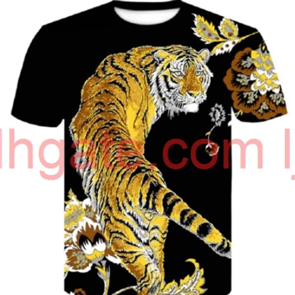 

new tiger t shirt men anime tshirt china 3d print t-shirt hip hop tee cool mens clothing new summer big size top, White;black