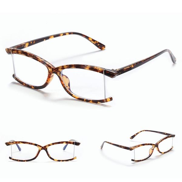 

2020 new vintage fashion glasses women borderless personalized design anti-blue light flat mirror eyewear, White;black