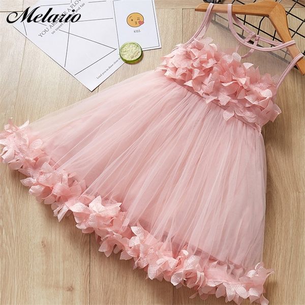 

melario girls dresses new sweet princess dress baby kids girls clothing wedding party dresses children clothing pink applique y200623, Red;yellow