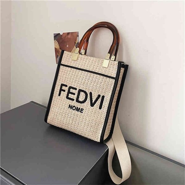 

85% off shop for sale net red same acrylic portable tote fenjia straw woven women's new one shoulder handbag