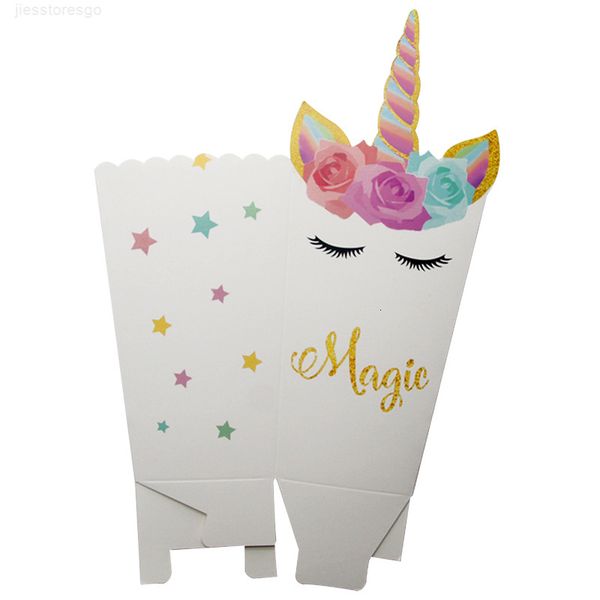 

supplies popcorn gift box candy cookies bags unicorn party kids favors paper plates cups kits