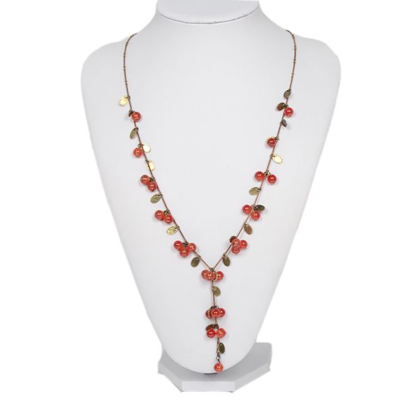 

sweet cherry long sweater women fashion cute korean jewelry t-shirt necklace, Silver