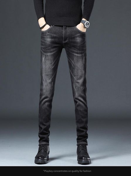 

new spring autumn jeans trousers stretch casual fashion business pants, Blue