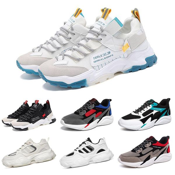

fashion men running shoes color black white red blue green comfortable mens trainers platform sneakers online size 39-44